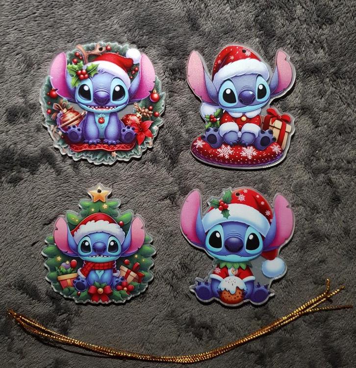 Disney plastic kerst hangers - Stitch, Diversen, Kerst, Zo goed als nieuw, Ophalen of Verzenden