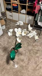 Kunst orchidee in vaas 1 meter hoog, Overige kleuren, Ophalen of Verzenden, Minder dan 50 cm, Glas