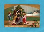 Pracht kerstkaart/reliéf M209 - kinderen versieren kerstboom, Verzamelen, Verzenden, Voor 1920, Gelopen, Kinderen