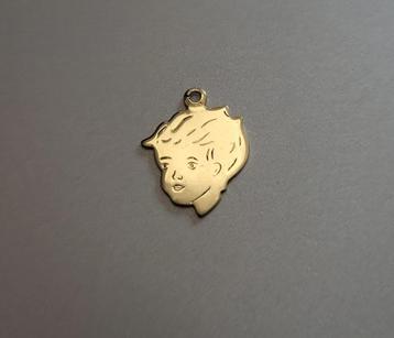 Vintage 14-karaats gouden bedel / hanger: Jongen Hoofd [585] beschikbaar voor biedingen