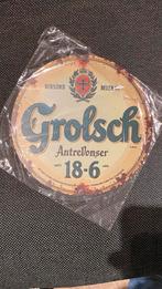 Grolsh bier blikken reklame bordje, Ophalen of Verzenden, Zo goed als nieuw, Reclamebord, Plaat of Schild, Overige merken