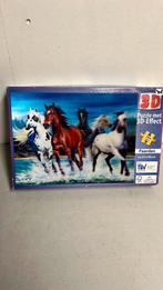 Puzzel met 3 D Effect van 500 stukjes met paarden, Ophalen of Verzenden, Meer dan 50 stukjes, Zo goed als nieuw, 6 jaar of ouder