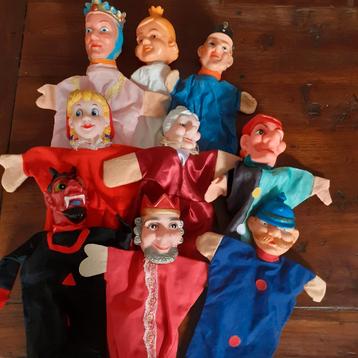 Retro handpoppen poppenkastpoppen ( F ) beschikbaar voor biedingen