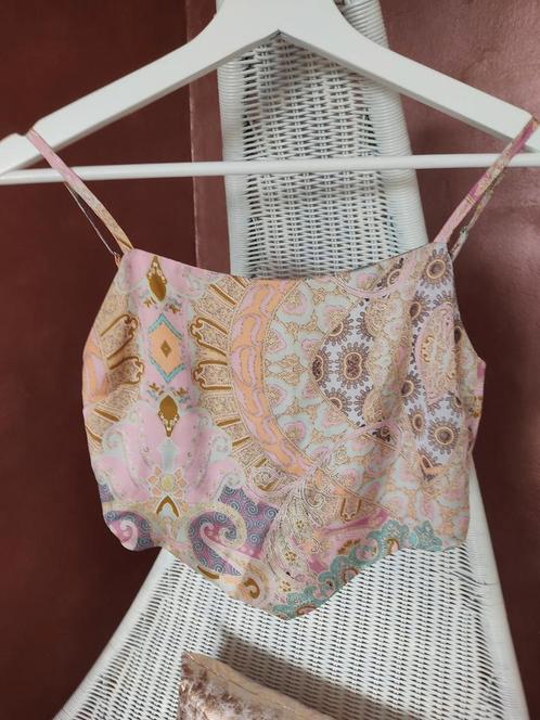 Costes - Bandana spaghetti top pastel kleuren - mt xs, Kleding | Dames, Tops, Zo goed als nieuw, Maat 34 (XS) of kleiner, Roze