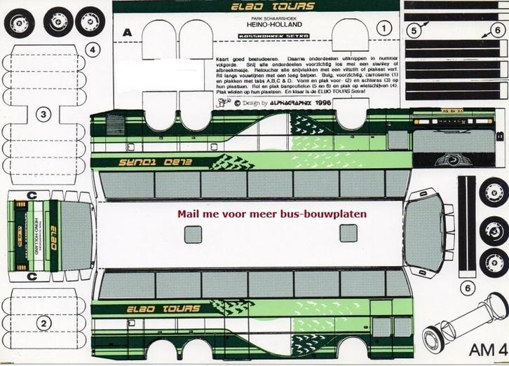 Setra Kassbohrer Elbo Tours bus bouwplaat Heino Holland, Hobby en Vrije tijd, Modelbouw | Auto's en Voertuigen, Nieuw, Overige typen