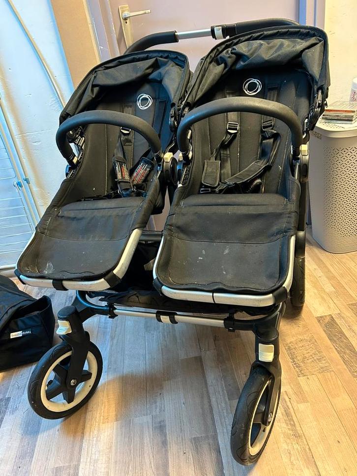 Bugaboo donkey twin / duo zwart, Kinderen en Baby's, Tweelingen en Meerlingen, Gebruikt, Kinderwagen of Buggy, Ophalen