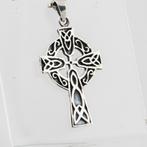 Zilveren keltisch kruis hanger, Sieraden, Tassen en Uiterlijk, Kettinghangers, Verzenden, Zo goed als nieuw, Kruis of Symbool