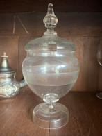 Glazen stolp/bokaal met deksel voor bijvoorbeeld bowl, Ophalen, Gebruikt