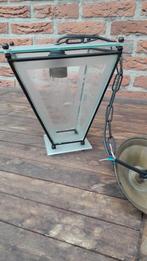 antieke vintage hanglamp geslepen glas, Ophalen of Verzenden, Gebruikt, Glas, 50 tot 75 cm