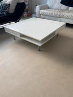 Vierkante salontafel wit met lades en open vakken, Huis en Inrichting, Tafels | Salontafels, Ophalen, Gebruikt, Vierkant, 50 tot 100 cm