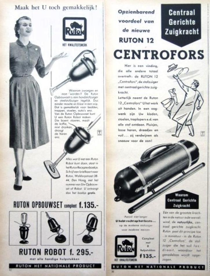 13 vintage advertenties Ruton stofzuigers 1954 stofzuiger, Verzamelen, Merken en Reclamevoorwerpen, Gebruikt, Verzenden