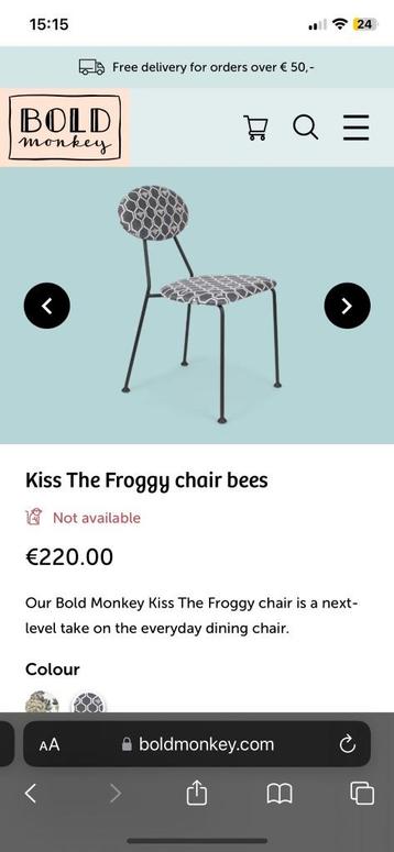 Bold monkey kiss the froggy chair bees Stoel 