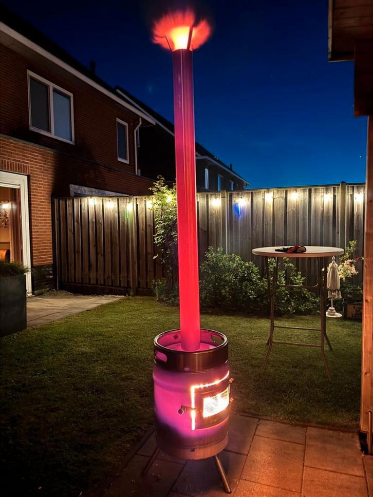 RVS Tuinkachel,Bierfust,vuurton, buitenhaard, allesbrander., Tuin en Terras, Vuurkorven, Gebruikt, Vuurkorf, Ophalen of Verzenden