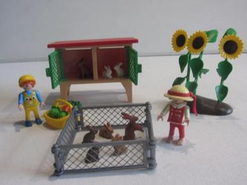 PLAYMOBIL Konijnenhok met buitenren en kinderen 3075 beschikbaar voor biedingen