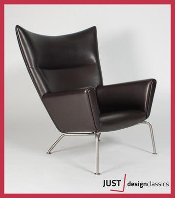 Wing Chair Hans J. Wegner Carl Hansen & Son Bruin Leder beschikbaar voor biedingen