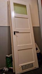 Binnen paneeldeur met glas in lood jaren 30, Doe-het-zelf en Verbouw, Deuren en Horren, Ophalen, Glas, Binnendeur, 200 tot 215 cm