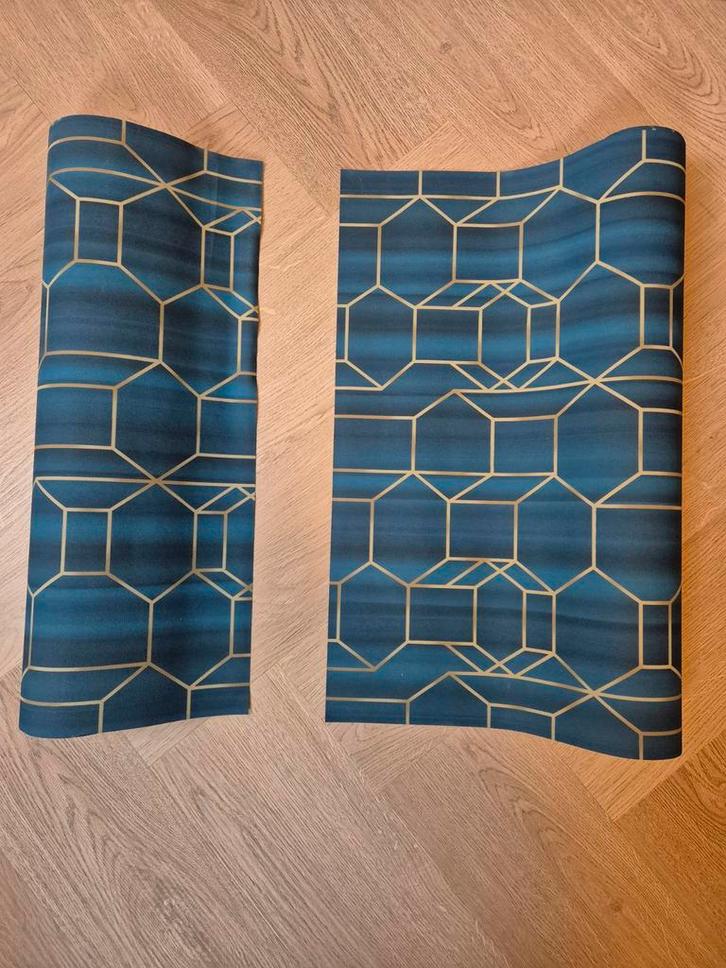 BN Wallcoverings Dimensions 219602 Behang, Huis en Inrichting, Stoffering | Behang, Blauw, Beige, 10 tot 25 m², Ophalen of Verzenden