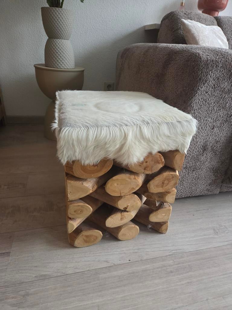 Poef bijzettafel loods 5, Ophalen of Verzenden, Rond, Minder dan 50 cm, Minder dan 50 cm