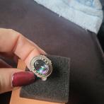 Schitterend sterling zilveren 925 ring met mystiek topaas, Gebruikt, Verzenden