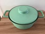 Grote zware gietijzeren pan braadpan mintgroen 25 cm, Ophalen of Verzenden, Gebruikt, Gietijzer, Overige typen