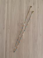 Finaste ketting blauw met goud, Verzenden, Nieuw, Goud