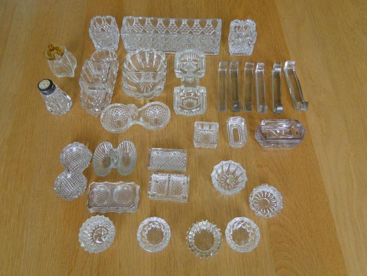 Glazen peper- en zout stelletjes., Huis en Inrichting, Keuken | Servies, Gebruikt, Overige typen, Overige stijlen, Glas, Ophalen of Verzenden