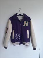 Zara -  vintage Varsity Baseball Jas - Paars/Beige - maat M, Zara, Maat 48/50 (M), Paars, Ophalen of Verzenden