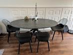 eettafel met 4 stoelen, Huis en Inrichting, Tafels | Eettafels, Ophalen, Overige materialen, 50 tot 100 cm, Zo goed als nieuw