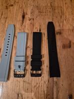 Moonswatch / Omega X Swatch siliconen bandje grijs en zwart, Ophalen of Verzenden, Nieuw, Kunststof, Kunststof