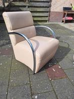 Fauteuil en Poef, Huis en Inrichting, Fauteuils, Ophalen, Gebruikt, 125 tot 150 cm, Leer