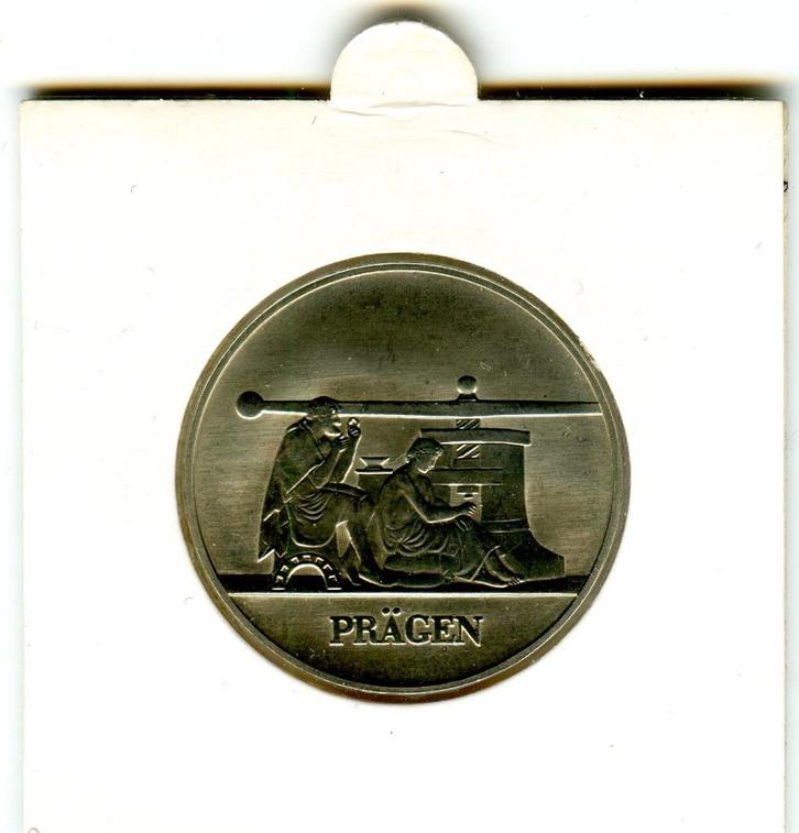 DDR Medaille Prägen - Muntenslag, Postzegels en Munten, Penningen en Medailles, Overige materialen, Ophalen of Verzenden
