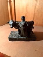 Porastone Beeldje Koe en Boer, Ophalen of Verzenden