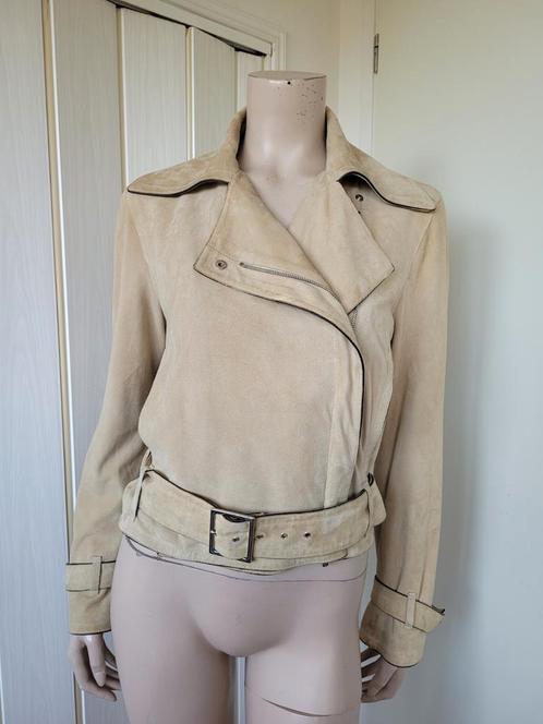 Max Mara jas leer maat 38/40, Kleding | Dames, Jassen | Zomer, Zo goed als nieuw, Maat 38/40 (M), Beige, Ophalen of Verzenden