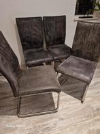 Set van 4 grijze eetkamerstoelen, Huis en Inrichting, Stoelen, Ophalen