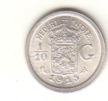 Ned. Indië - 10 cent, 1/10 gulden 1915 TOP kwaliteit -KM#311 beschikbaar voor biedingen