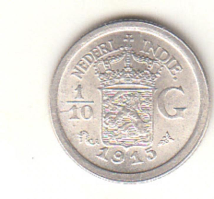 Ned. Indië - 10 cent, 1/10 gulden 1915 TOP kwaliteit -KM#311, Postzegels en Munten, Munten | Nederland, 10 cent, Koningin Wilhelmina