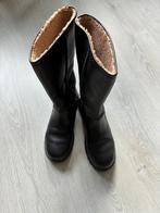Ugg schapenwol gevoerde zwart leren laarzen maat 42, Ophalen, Hoge laarzen, UGG, Zwart