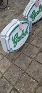 2 Grolsch Lichtreclame Borden / uithangborden, Ophalen of Verzenden, Gebruikt