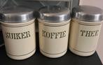 Vintage Emaille Voorraadblikken - Koffie, Thee, Suiker, Ophalen of Verzenden, Gebruikt