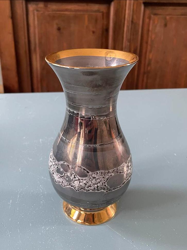 Fins Design Vaas - Handbeschilderd & 24K Goud, Antiek en Kunst, Antiek | Vazen, Ophalen of Verzenden