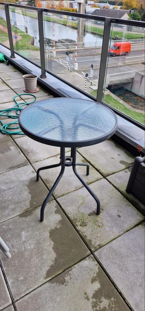 Rond tuintafeltje met 4 stoelen, Tuin en Terras, Tuintafels, Gebruikt, Rond, Metaal, Ophalen