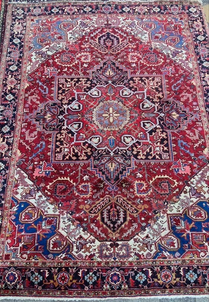 Perzisch Tapijt Heriz 355 X 257 Cm Perzische Oosterse kleed, Huis en Inrichting, Stoffering | Tapijten en Kleden, Gebruikt, 200 cm of meer