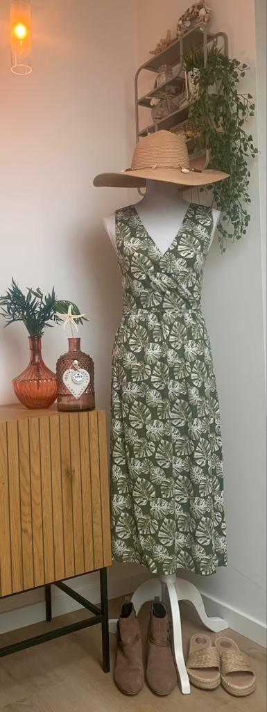 Nieuw! Zomerse midi-jurk in tropische bohemian stijl, mt S, Kleding | Dames, Jurken, Nieuw, Maat 36 (S), Overige kleuren, Onder de knie