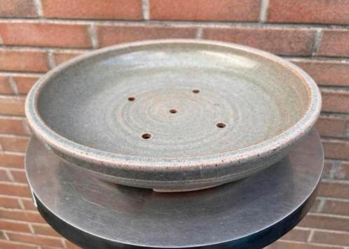 Bonsai schaal handgemaakt Jurgen Hilken blauw-grijs 34,7x7,6, Tuin en Terras, Bloempotten, Nieuw, Aardewerk, 25 tot 40 cm, Rond