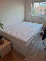 Ikea Brimnes bed 140x200 met lades, lattenbodem en matras, Huis en Inrichting, Slaapkamer | Bedden, Ophalen, Gebruikt, Wit, Tweepersoons