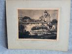 Oude Stad Gravure/ets, Antiek en Kunst, Ophalen of Verzenden