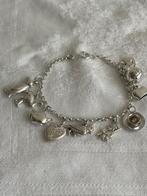 Vintage zilveren Bedelarmband met 11 Bedels, Sieraden, Tassen en Uiterlijk, Armbanden, Ophalen of Verzenden, Gebruikt, Zilver