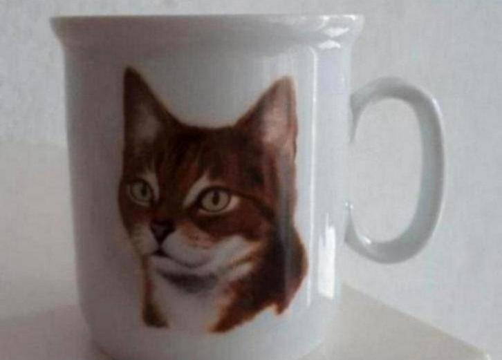 Van Nelle Beker met Kat opdruk, Huis en Inrichting, Keuken | Servies, Zo goed als nieuw, Kop(pen) en/of Schotel(s), Overige stijlen