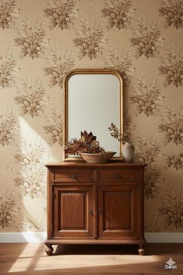 6808 Vintage behang sepia boeketten heel warm klassiek swiet beschikbaar voor biedingen