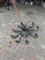 Vintage houten kroonluchten (zwart), Ophalen, Gebruikt, Retro